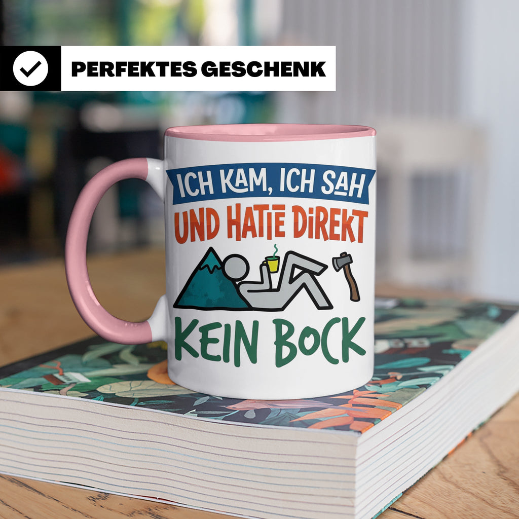 Handwerker Tasse Lustig Spruch Ich kam ich sah direkt kein B – Rosa [farbe:rosa]