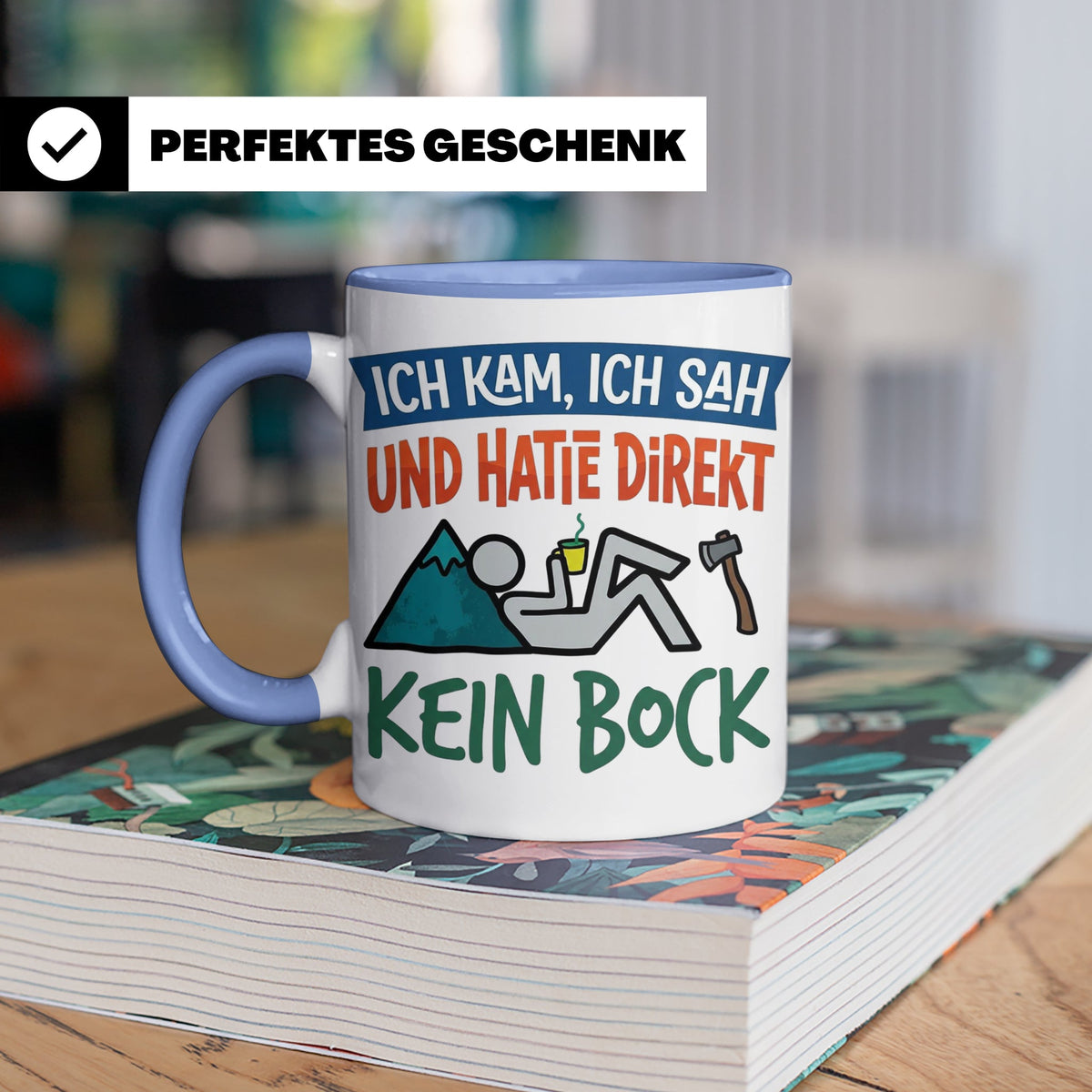 Handwerker Tasse Lustig Spruch Ich kam ich sah direkt kein B – Blau [farbe:blau]