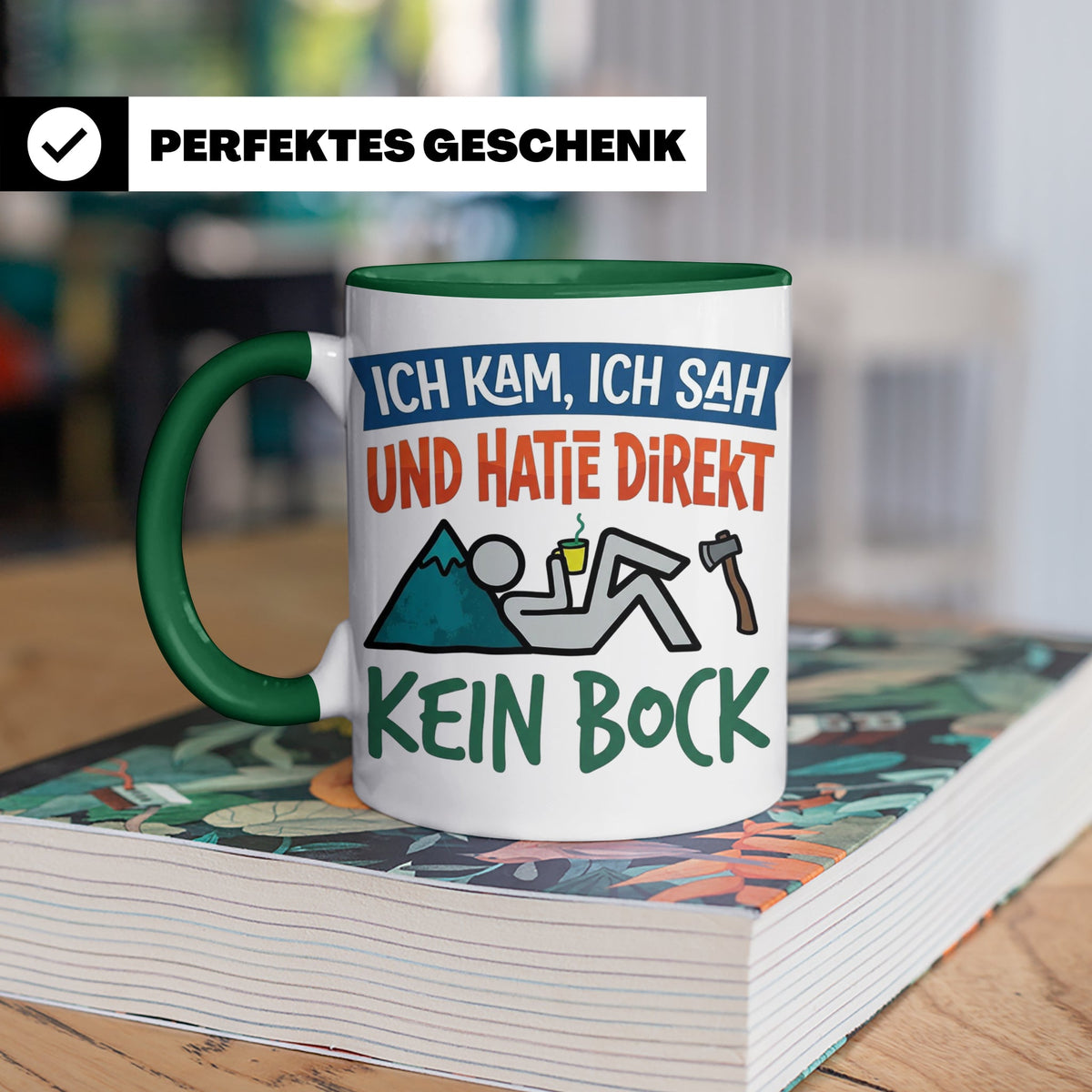 Handwerker Tasse Lustig Spruch Ich kam ich sah direkt kein B – Grün [farbe:grün]