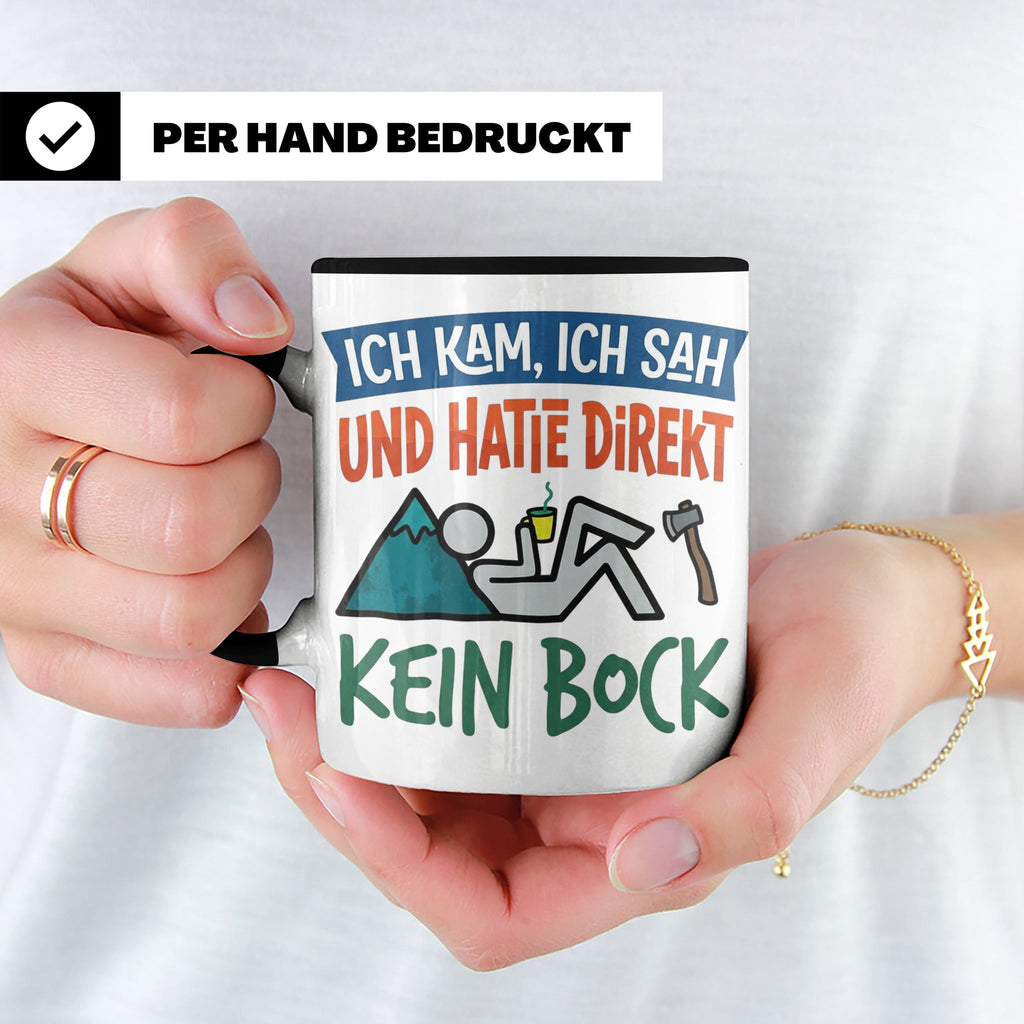 Handwerker Tasse Lustig Spruch Ich kam ich sah direkt kein B – Schwarz [farbe:schwarz]