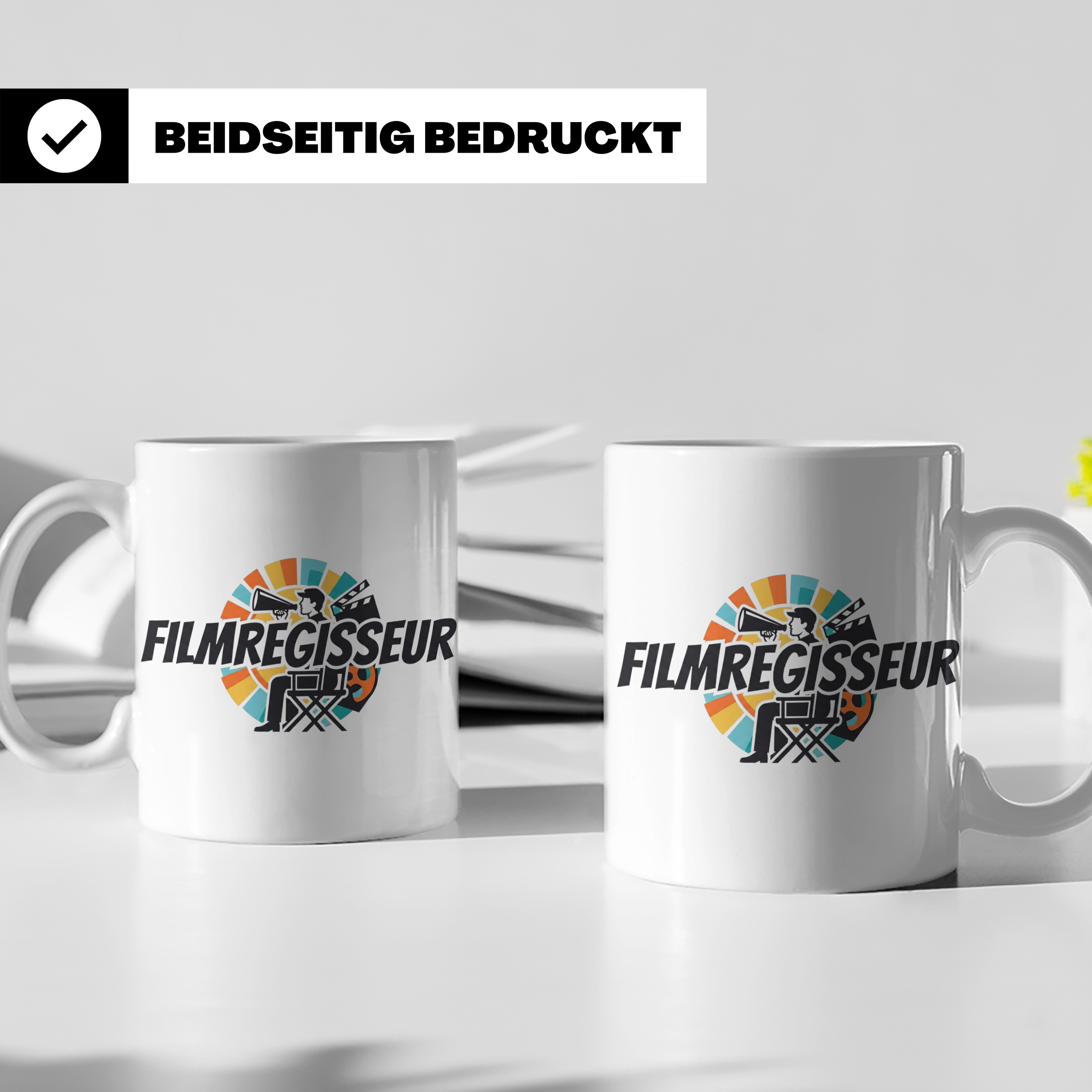 Filmregisseur Tasse Kaffeebecher Geschenk für Filmemacher Re – Weiß [farbe:weiß]