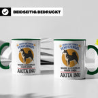 Akita Inu Tasse Schutzengel Glückspilz Spruch | Kaffeebecher – Grün [farbe:grün]