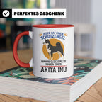 Akita Inu Tasse Schutzengel Glückspilz Spruch | Kaffeebecher – Rot [farbe:rot]