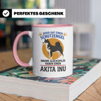 Akita Inu Tasse Schutzengel Glückspilz Spruch | Kaffeebecher – Rosa [farbe:rosa]