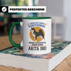 Akita Inu Tasse Schutzengel Glückspilz Spruch | Kaffeebecher – Grün [farbe:grün]
