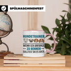 Hundetrainer Tasse mit Spruch Wenn ich anfange zu rennen...  – Rosa [farbe:rosa]
