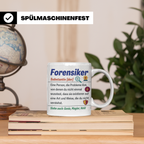 Forensiker Tasse mit lustiger Definition, Geschenk für Krimi – Weiß [farbe:weiß]