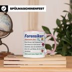 Forensiker Tasse mit lustiger Definition, Geschenk für Krimi – Rosa [farbe:rosa]