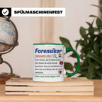 Forensiker Tasse mit lustiger Definition, Geschenk für Krimi – Grün [farbe:grün]