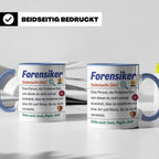 Forensiker Tasse mit lustiger Definition, Geschenk für Krimi – Blau [farbe:blau]