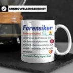 Forensiker Tasse mit lustiger Definition, Geschenk für Krimi – Weiß [farbe:weiß]