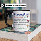 Forensiker Tasse mit lustiger Definition, Geschenk für Krimi – Schwarz [farbe:schwarz]
