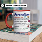 Forensiker Tasse mit lustiger Definition, Geschenk für Krimi – Rot [farbe:rot]