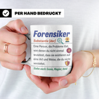 Forensiker Tasse mit lustiger Definition, Geschenk für Krimi – Weiß [farbe:weiß]