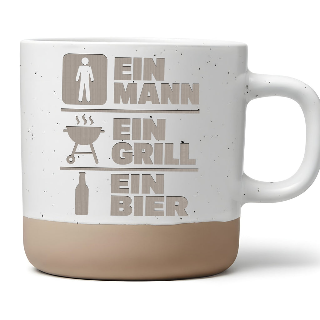 Grill Tasse Ein Mann Bier - Lustiges Geschenk für Papa - BBQ Vatertag  – Bild 1