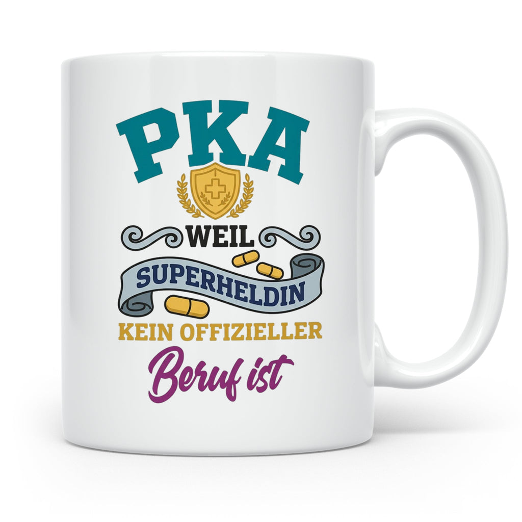 PKA Tasse Superheldin Geschenk für Pharmazeutisch-kaufmännis – Weiß [farbe:weiß]