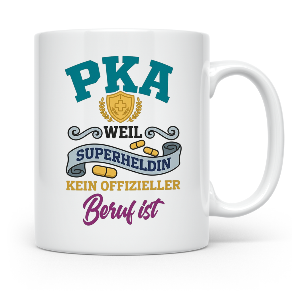 PKA Tasse Superheldin Geschenk für Pharmazeutisch-kaufmännis – Weiß [farbe:weiß]