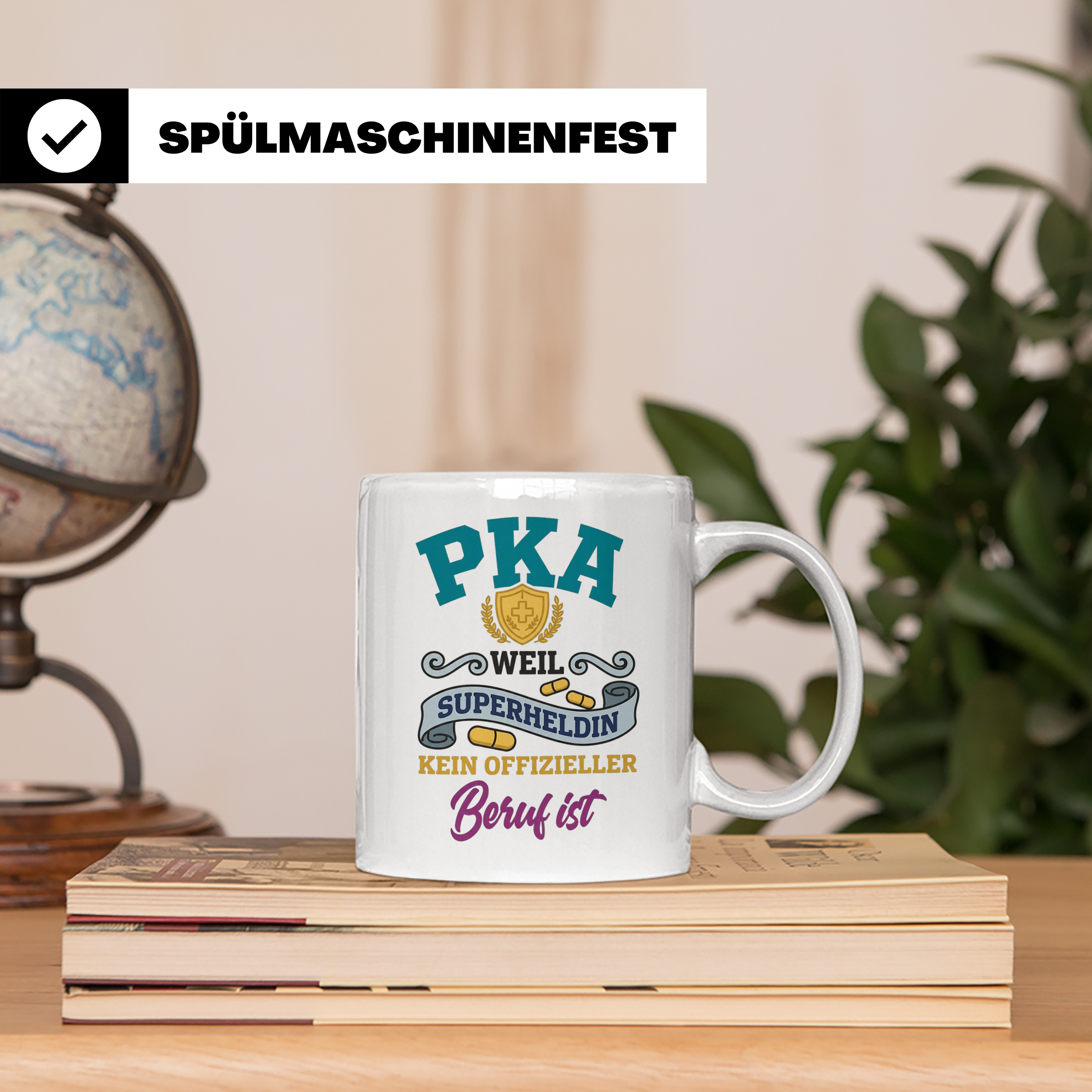 PKA Tasse Superheldin Geschenk für Pharmazeutisch-kaufmännis – Weiß [farbe:weiß]