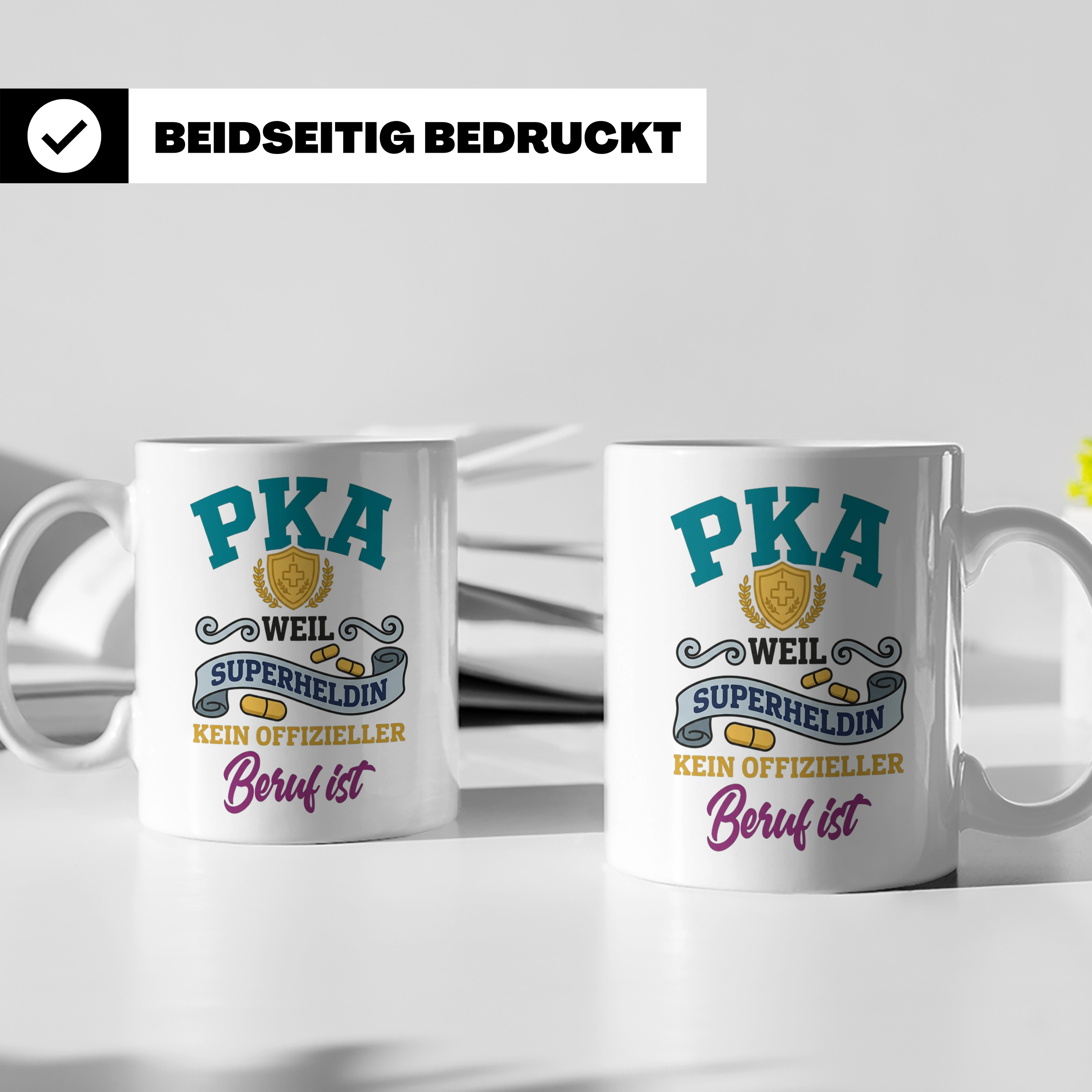 PKA Tasse Superheldin Geschenk für Pharmazeutisch-kaufmännis – Weiß [farbe:weiß]