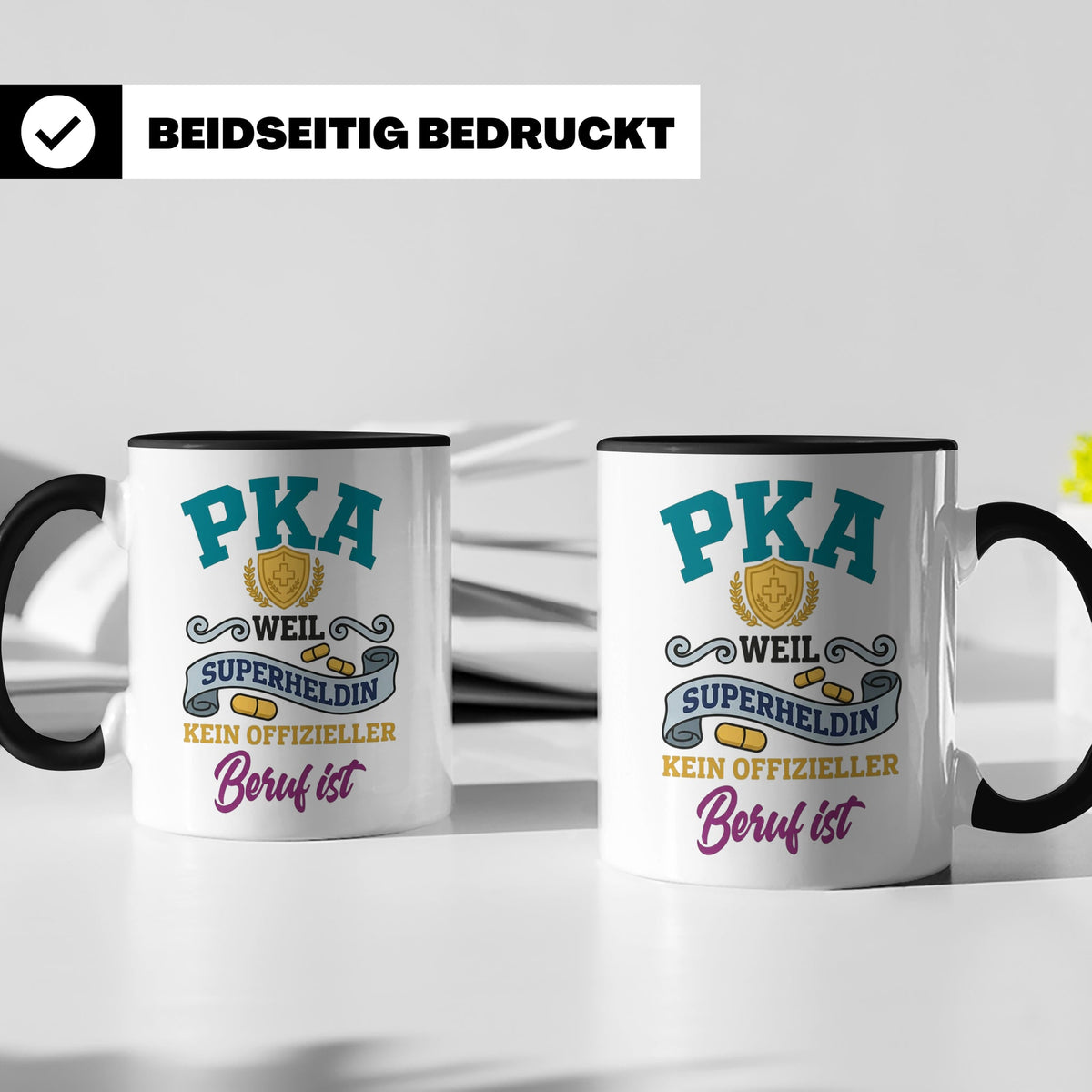 PKA Tasse Superheldin Geschenk für Pharmazeutisch-kaufmännis – Schwarz [farbe:schwarz]