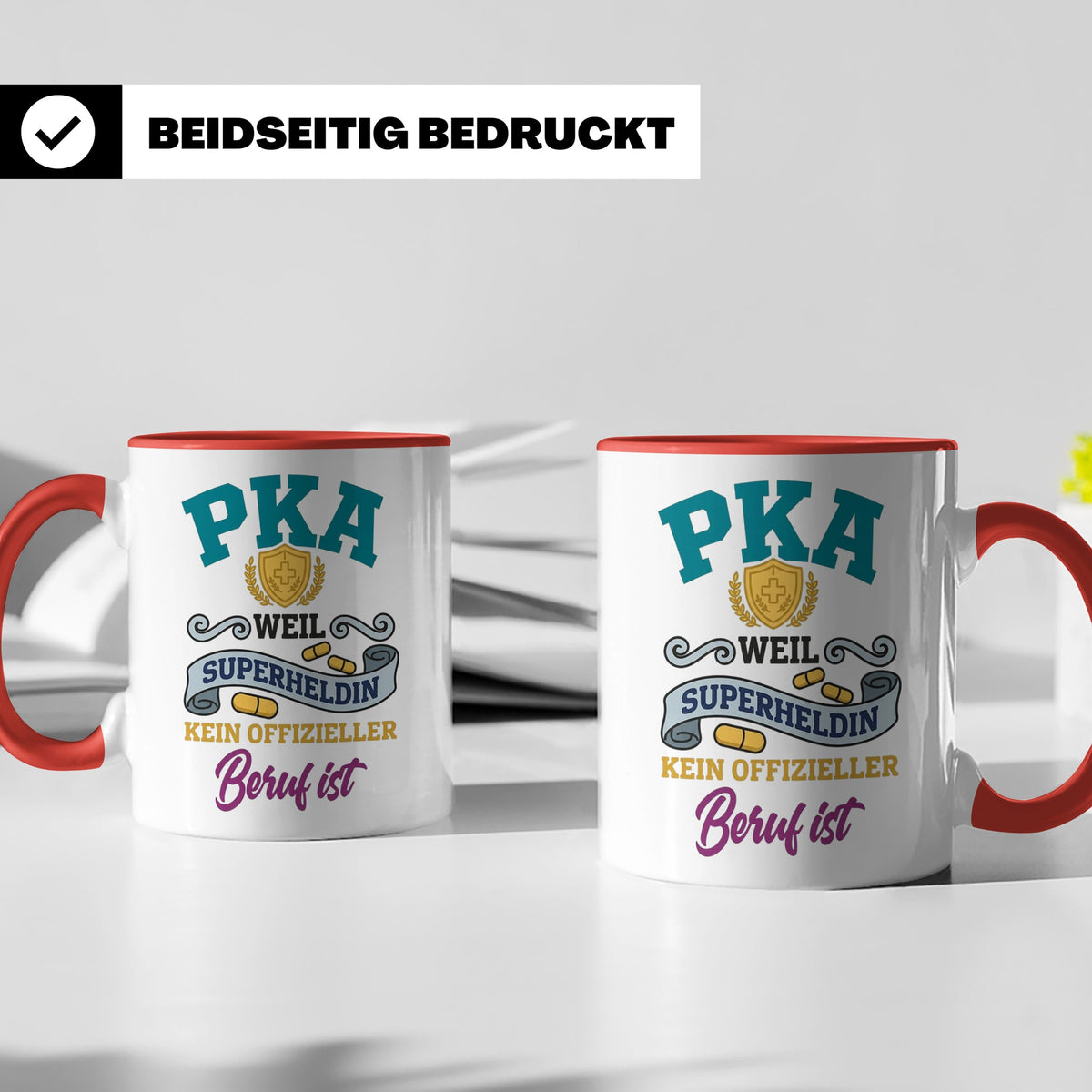 PKA Tasse Superheldin Geschenk für Pharmazeutisch-kaufmännis – Rot [farbe:rot]