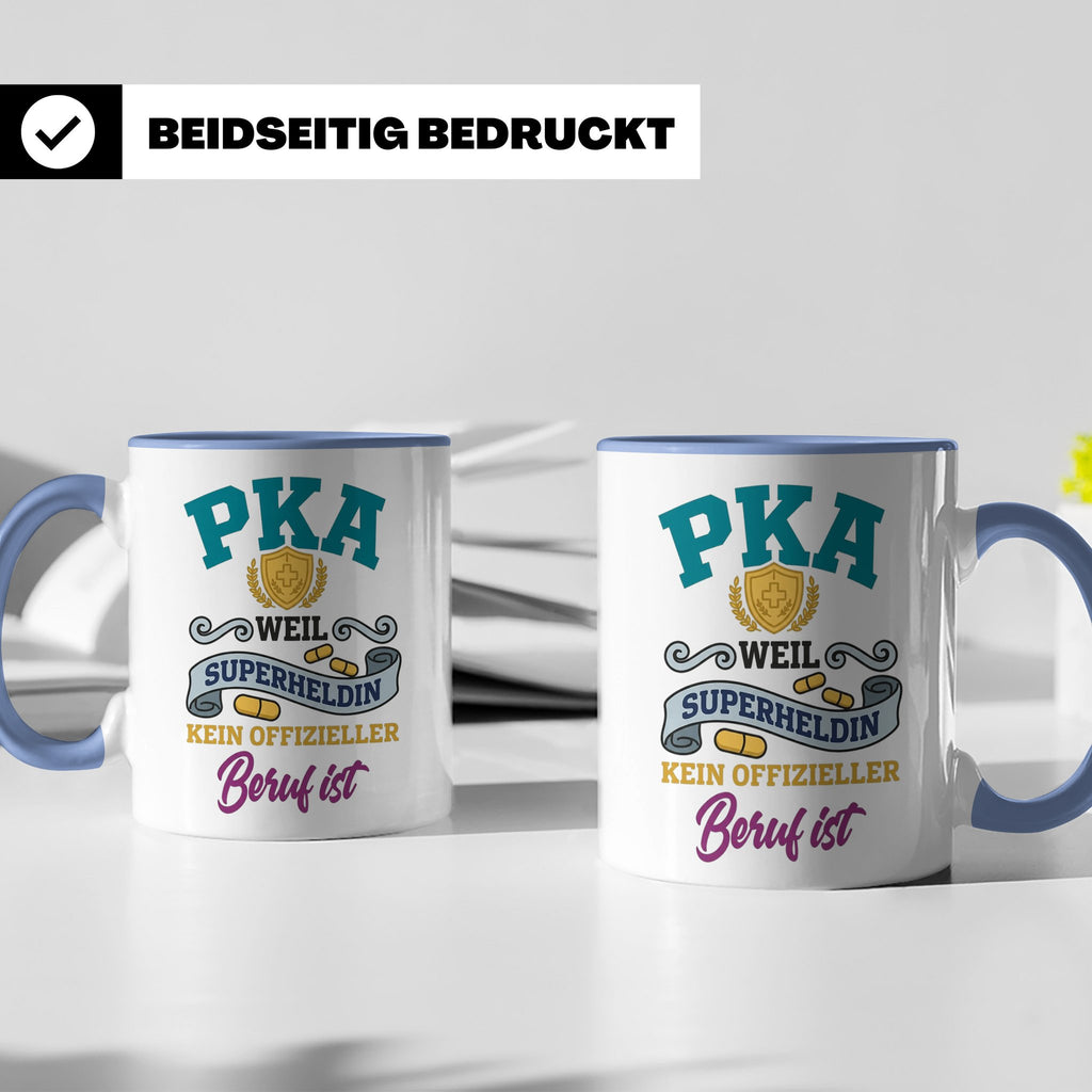 PKA Tasse Superheldin Geschenk für Pharmazeutisch-kaufmännis – Blau [farbe:blau]