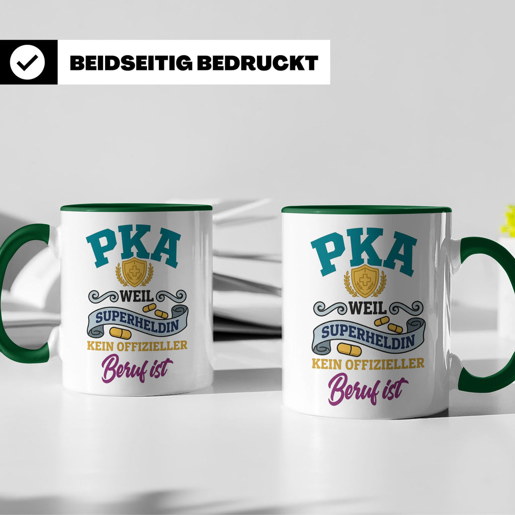 PKA Tasse Superheldin Geschenk für Pharmazeutisch-kaufmännis – Grün [farbe:grün]