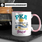 PKA Tasse Superheldin Geschenk für Pharmazeutisch-kaufmännis – Rosa [farbe:rosa]