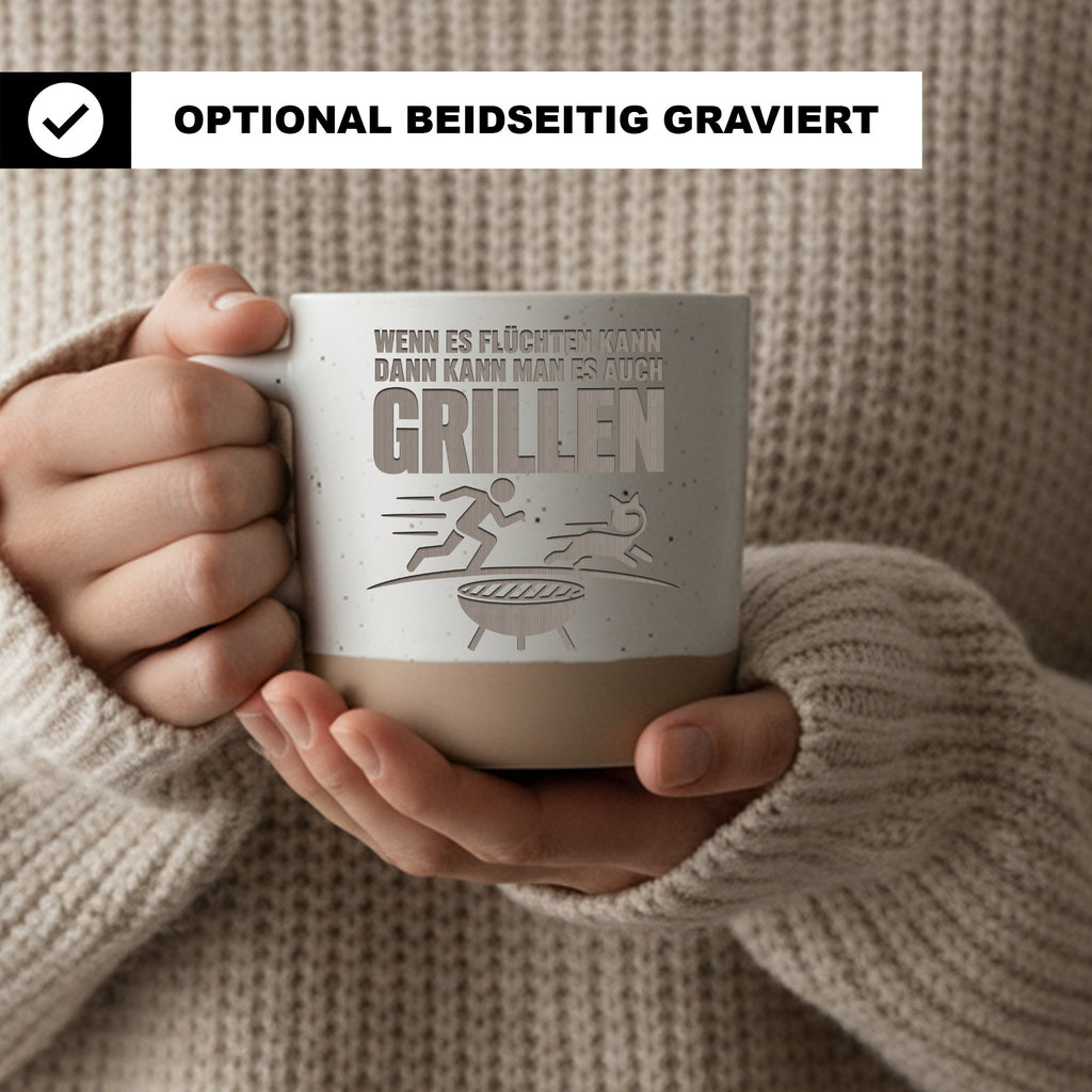 Grill Tasse Wenn es flüchten kann - Lustiges Geschenk für Männer Papa  – Bild 2