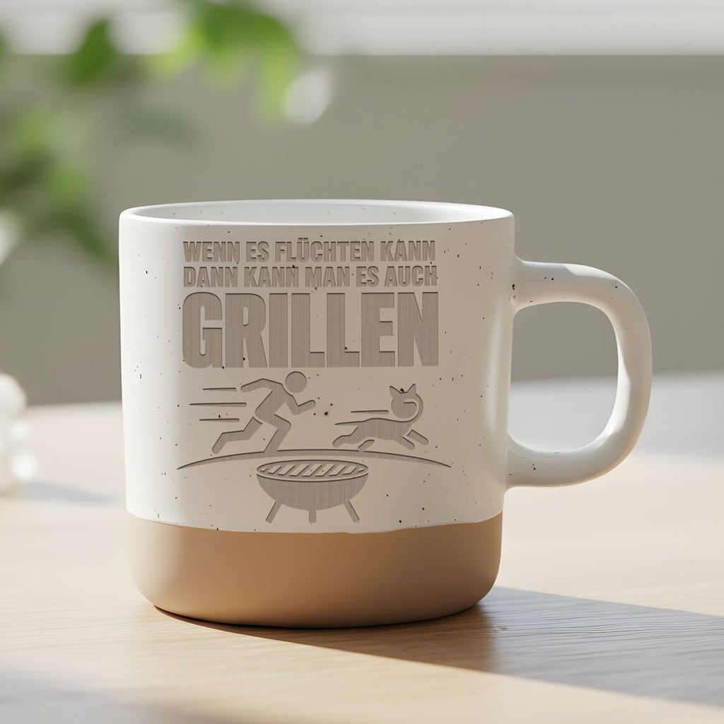 Grill Tasse Wenn es flüchten kann - Lustiges Geschenk für Männer Papa  – Bild 6