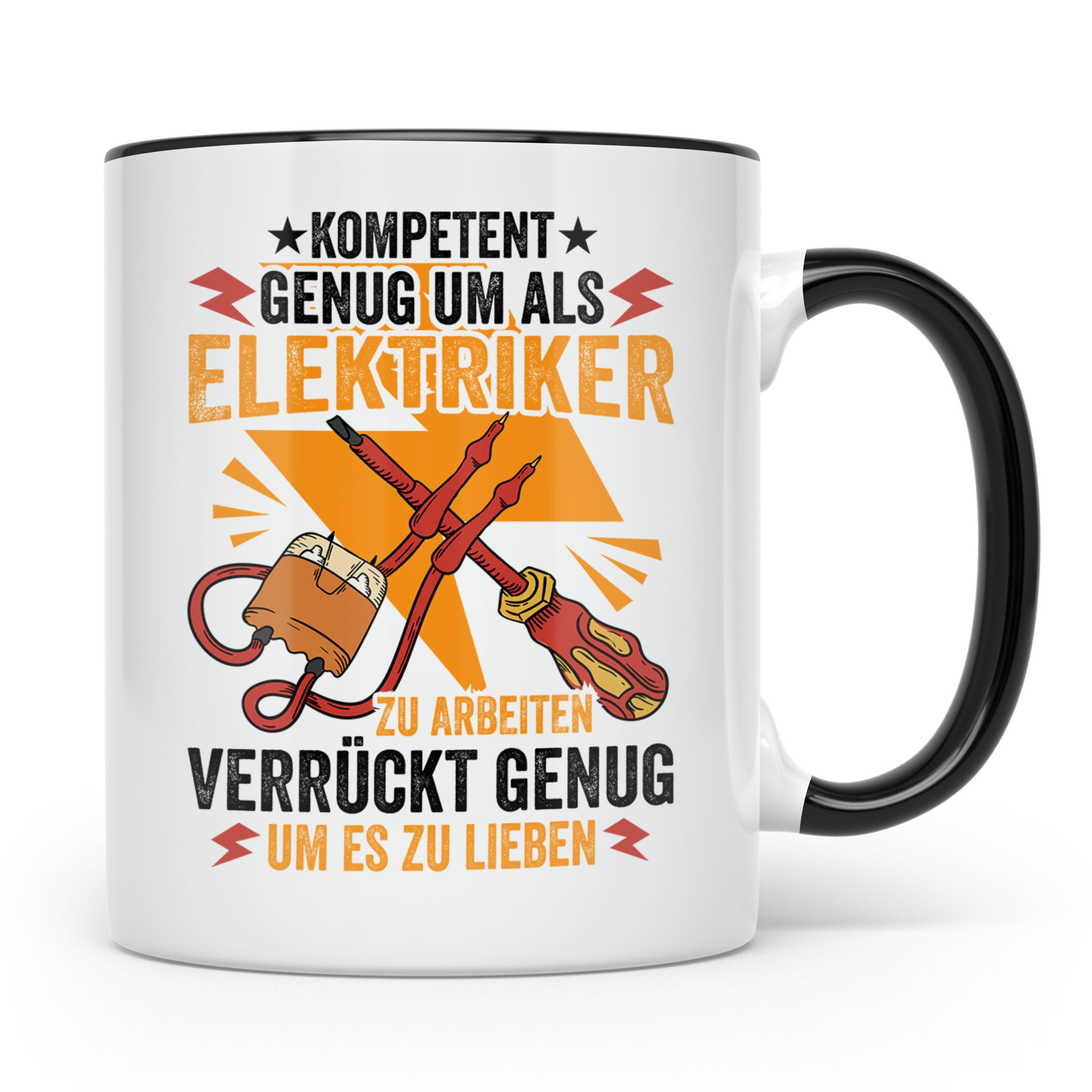 Elektriker Tasse - Weil ich es liebe! - Strom, Spannung, Ber – Schwarz [farbe:schwarz]