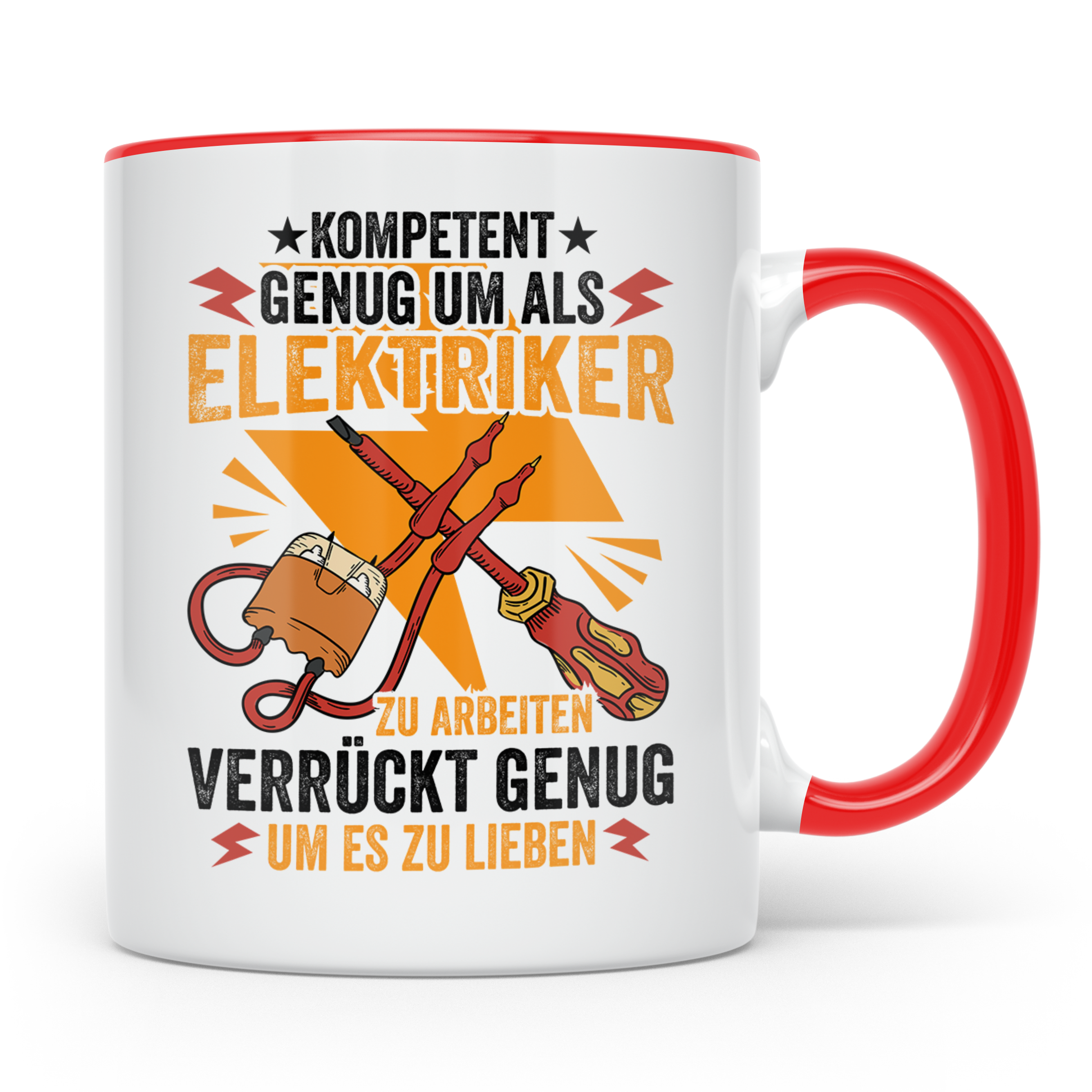 Elektriker Tasse - Weil ich es liebe! - Strom, Spannung, Ber – Rot [farbe:rot]