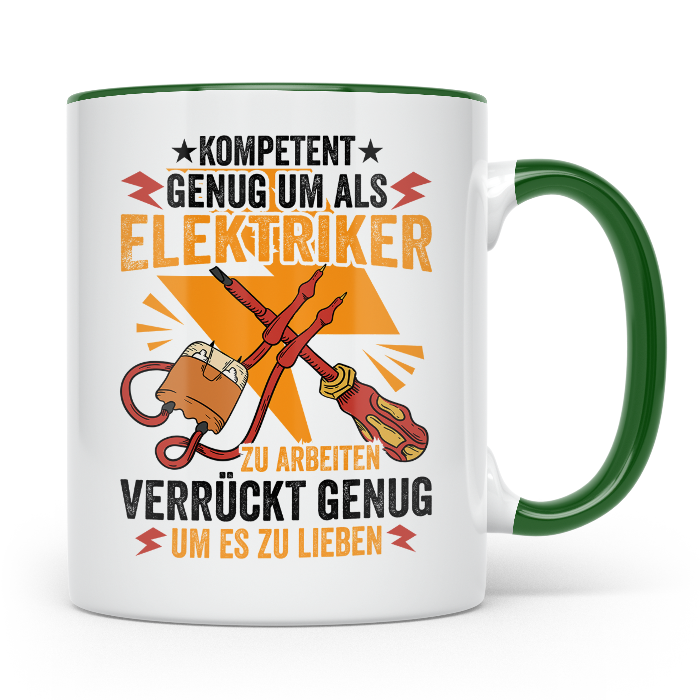 Elektriker Tasse - Weil ich es liebe! - Strom, Spannung, Ber – Grün [farbe:grün]