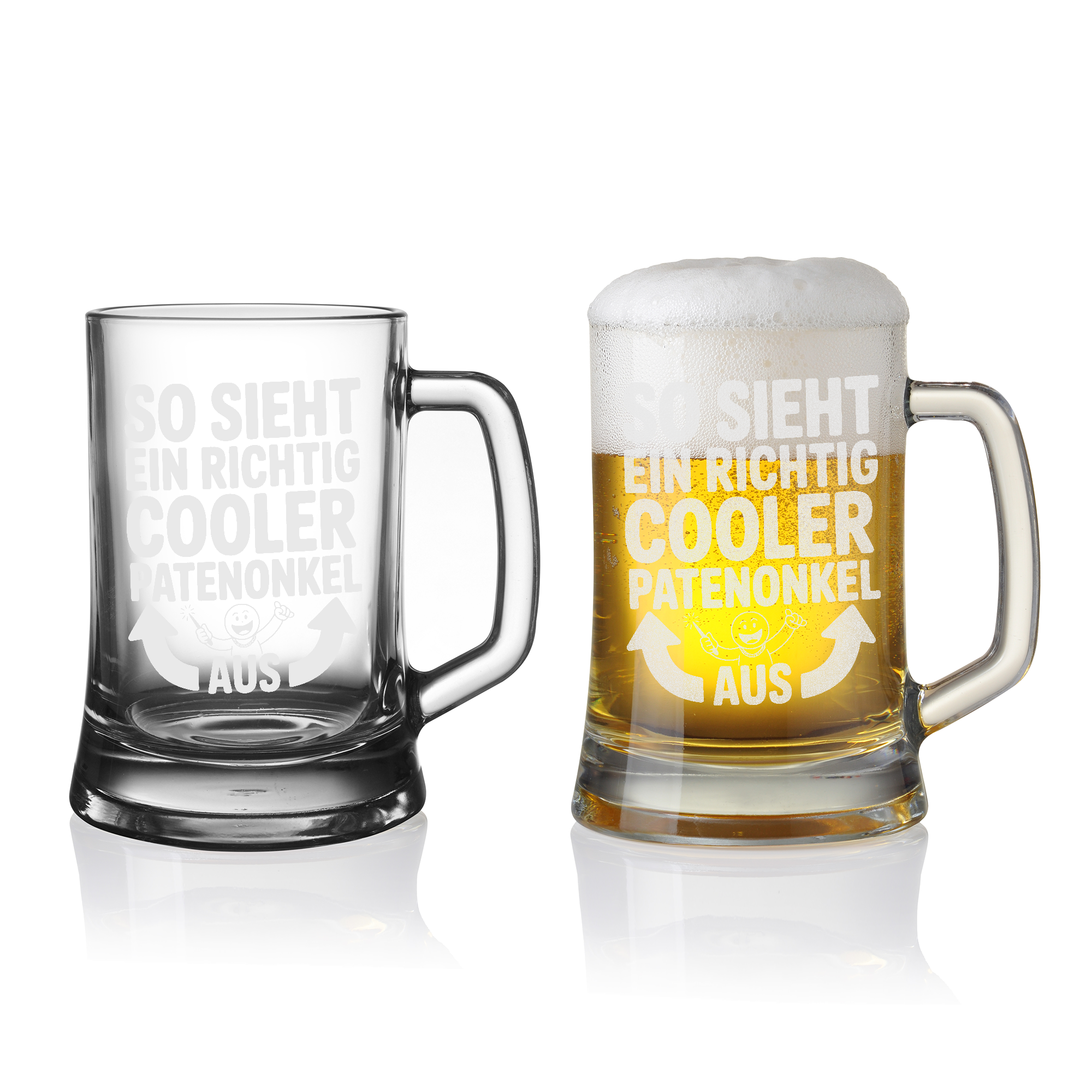 Cooler Patenonkel Bierkrug – Lustiges Geschenk für Patenonkel, Geburtstag, Weihnachten, Spaßgeschenk für Männer & Familie