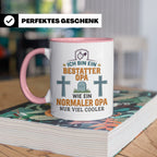 Bestatter Opa Tasse mit Spruch 'Viel Cooler' Geschenk für Gr – Rosa [farbe:rosa]