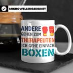 Boxen Tasse mit Spruch Andere gehen zum Therapeuten | Lustig – Weiß [farbe:weiß]