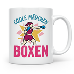 Boxerin Tasse mit Spruch 'Coole Mädchen boxen' Geschenk für  – Weiß [farbe:weiß]