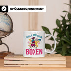 Boxerin Tasse mit Spruch 'Coole Mädchen boxen' Geschenk für  – Weiß [farbe:weiß]