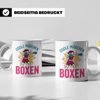 Boxerin Tasse mit Spruch 'Coole Mädchen boxen' Geschenk für  – Weiß [farbe:weiß]
