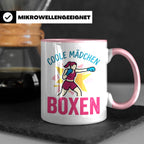 Boxerin Tasse mit Spruch 'Coole Mädchen boxen' Geschenk für  – Rosa [farbe:rosa]
