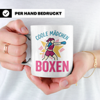 Boxerin Tasse mit Spruch 'Coole Mädchen boxen' Geschenk für  – Weiß [farbe:weiß]