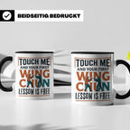 Wing Chun Tasse mit Spruch 'First Lesson is Free' Kampfsport – Schwarz [farbe:schwarz]