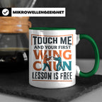 Wing Chun Tasse mit Spruch 'First Lesson is Free' Kampfsport – Grün [farbe:grün]