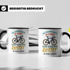 Fahrrad Tasse mit Spruch Geheime Waffe gegen teuren Sprit |  – Schwarz [farbe:schwarz]