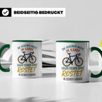 Fahrrad Tasse mit Spruch Geheime Waffe gegen teuren Sprit |  – Grün [farbe:grün]