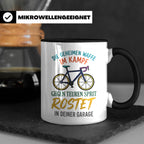 Fahrrad Tasse mit Spruch Geheime Waffe gegen teuren Sprit |  – Schwarz [farbe:schwarz]