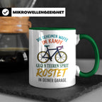 Fahrrad Tasse mit Spruch Geheime Waffe gegen teuren Sprit |  – Grün [farbe:grün]