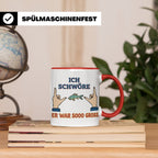 Angler Tasse mit Spruch Ich schwöre er war so groß | Lustige – Rot [farbe:rot]