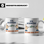 Angler Tasse mit Spruch Ich schwöre er war so groß | Lustige – Weiß [farbe:weiß]