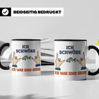 Angler Tasse mit Spruch Ich schwöre er war so groß | Lustige – Schwarz [farbe:schwarz]